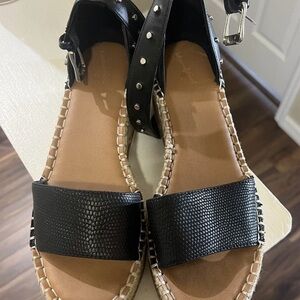 Black Leather Sandals